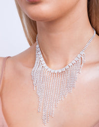 Silver Diamante Fringe Choker - link has visual effect only