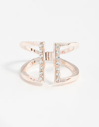 Rose Gold Open Diamante Ring - link has visual effect only