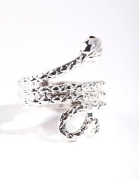 Silver Etched Snake Ring - link has visual effect only