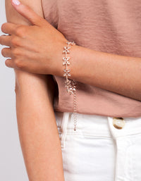 Rose Gold Floral Diamante Bracelet - link has visual effect only