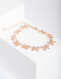 Rose Gold Floral Diamante Bracelet - link has visual effect only