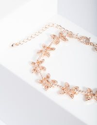 Rose Gold Floral Diamante Bracelet - link has visual effect only