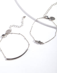 Silver Diamante Curve Bracelet Pack - link has visual effect only