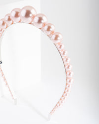 Silver Blush Pearl Graduated Ball Headband - link has visual effect only