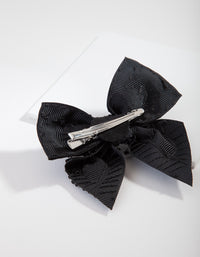 Black Beaded Bow Hair Clip - link has visual effect only