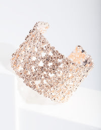 Rose Gold Crater Cuff Bracelet - link has visual effect only