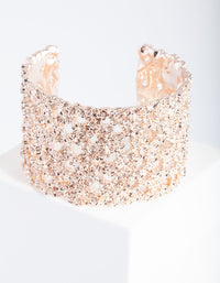 Rose Gold Crater Cuff Bracelet - link has visual effect only