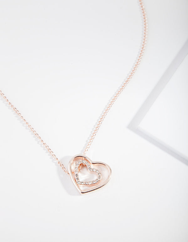 Rose Gold Double Heart Necklace