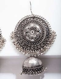 Antique Silver Detailed Earrings - link has visual effect only