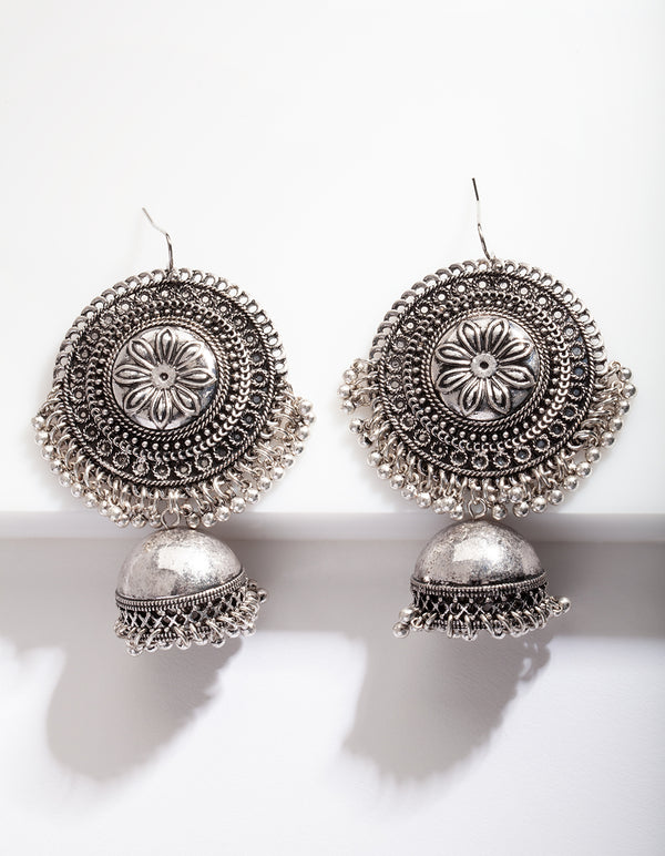 Antique Silver Detailed Earrings