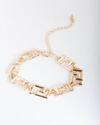 Gold Maze Chain Bracelet - link has visual effect only