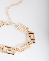 Gold Maze Chain Bracelet - link has visual effect only