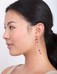 Red Daisy Chain Earrings - link has visual effect only