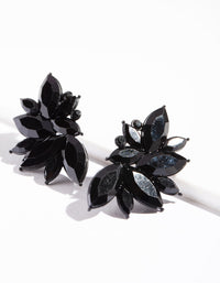 Black Navette Statement Stud Earrings - link has visual effect only