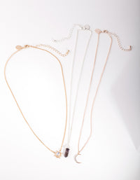 Mixed Metal Celestial Semi Precious Necklace Pack - link has visual effect only