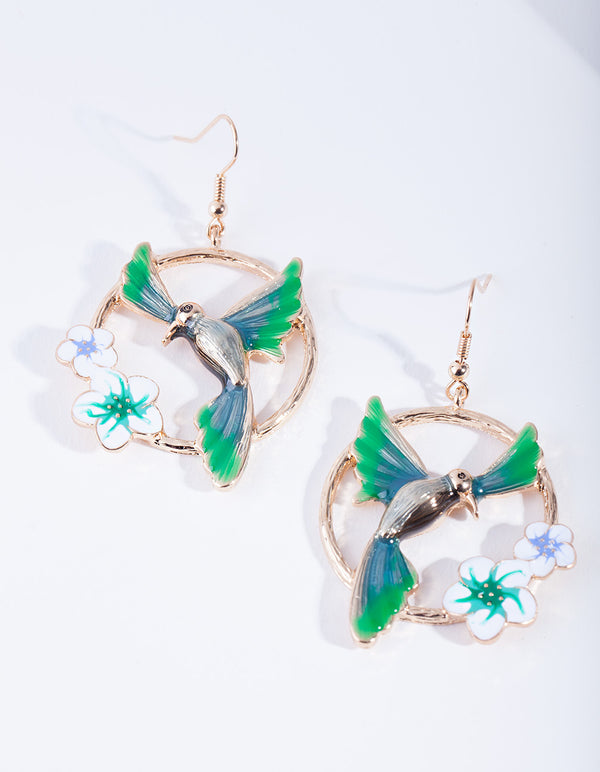 Midnight Wings Out Bird Earrings