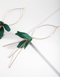 Green Coated Flower Drop Earrings - link has visual effect only