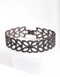 Navy Diamante Petal Motif Bracelet - link has visual effect only