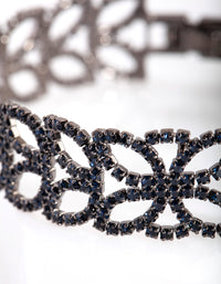 Navy Diamante Petal Motif Bracelet - link has visual effect only