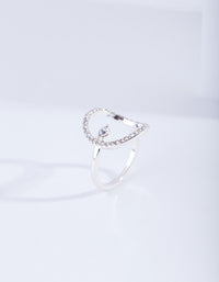 Silver Open Diamante Circle Ring - link has visual effect only