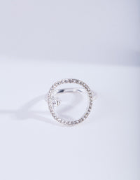 Silver Open Diamante Circle Ring - link has visual effect only