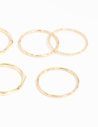 Gold Diamond Cut Ring Stack 8-Pack - link has visual effect only