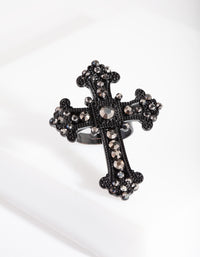 Black Statement Cross Ring - link has visual effect only