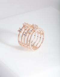 Rose Gold Diamante Stack Ring - link has visual effect only