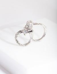 Rhodium Multi Finger Snake Ring - link has visual effect only