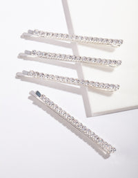 Silver Cubic Zirconia Clip 4-Pack - link has visual effect only