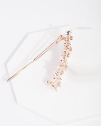 Rose Gold Cubic Zirconia Flower Hair Clip - link has visual effect only