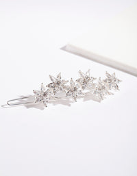 Silver Cubic Zirconia Flower Clip - link has visual effect only