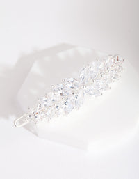 Cubic Zirconia Rose Silver Laurel Hair Clip - link has visual effect only