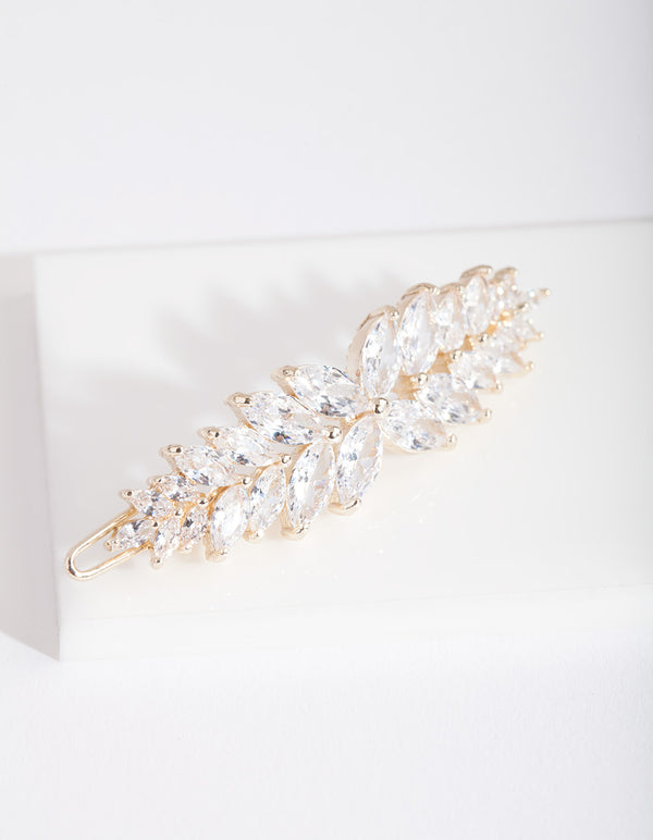 Cubic Zirconia Rose Gold Laurel Hair Clip