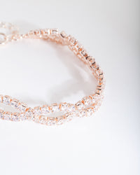 Rose Gold Cubic Zirconia Weave Bracelet - link has visual effect only