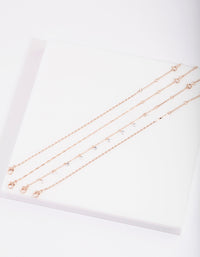 Rose Gold Cubic Zirconia Anklet Bracelet Pack - link has visual effect only