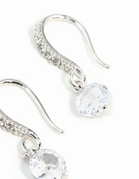 Rhodium Cubic Zirconia Drop Earrings - link has visual effect only