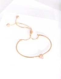 Gold Rose Quartz Toggle Bracelet - link has visual effect only