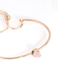 Gold Rose Quartz Toggle Bracelet - link has visual effect only