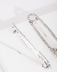 Diamante Safety Pin Hair Clip Pack - link has visual effect only