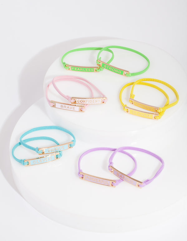 Kids Mixed Enamel Stretch BF Bracelet Pack