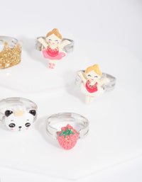 Kids Silver Panda Ring 6-Pack - link has visual effect only