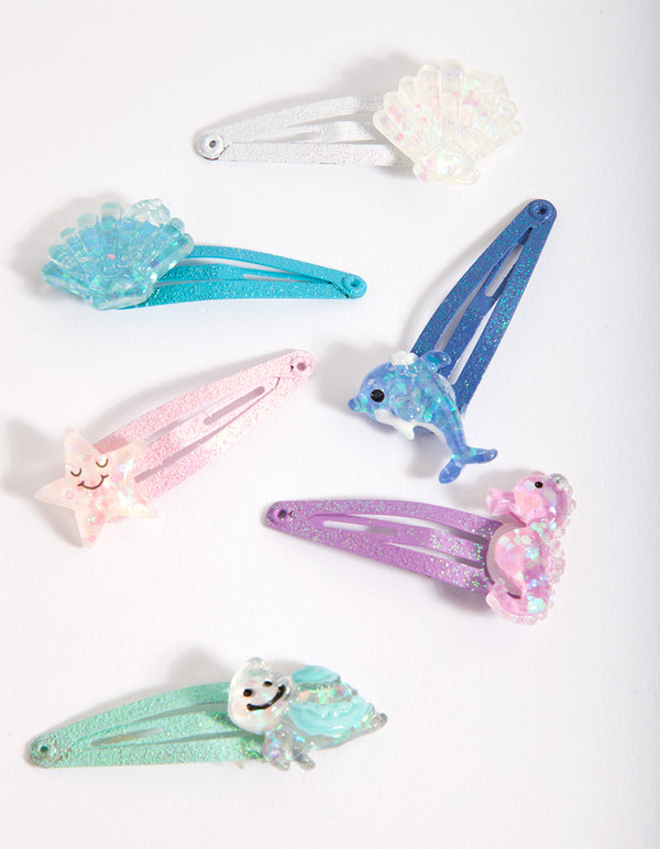 Kids Colourful Sea Creatures Hair Clip 6-Pack