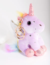 Kids Purple Unicorn Keyring - link has visual effect only