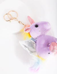 Kids Purple Unicorn Keyring - link has visual effect only