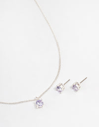 Silver Perfect Lilac Necklace & Earring Set - link has visual effect only