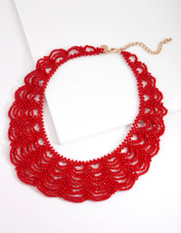 RED  MULTI BEAD COLLAR - link has visual effect only