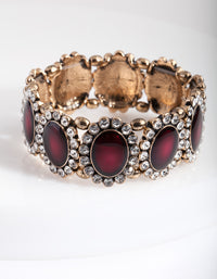 Red Jewel Diamante Encircled Bracelet - link has visual effect only