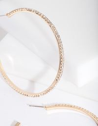 Large Gold Cupchain Hoop Earrings - link has visual effect only