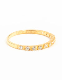 Gold Plated Sterling Silver Pave Diamante Ring - link has visual effect only